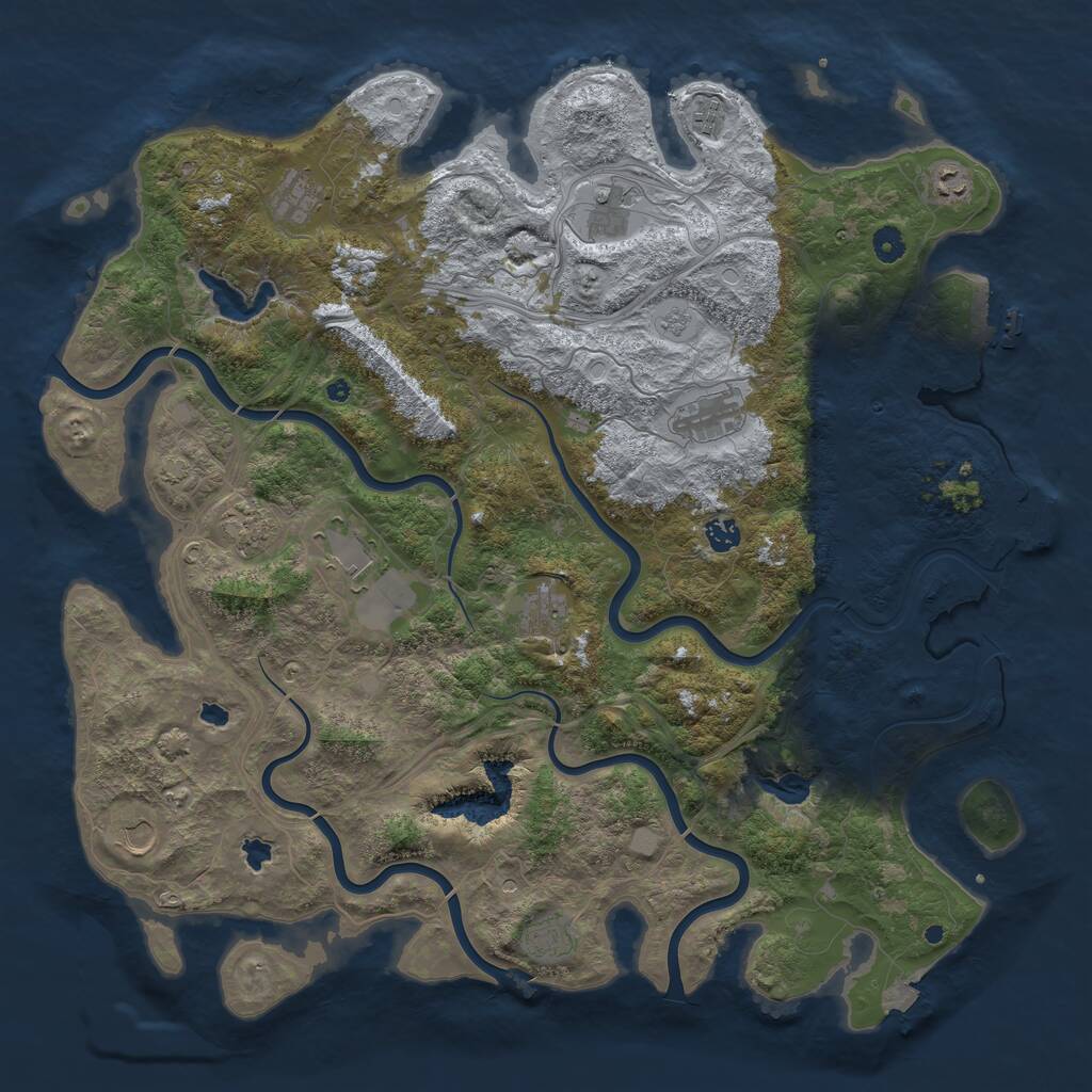 Rust Map: Procedural Map, Size: 4750, Seed: 1929088697, 17 Monuments
