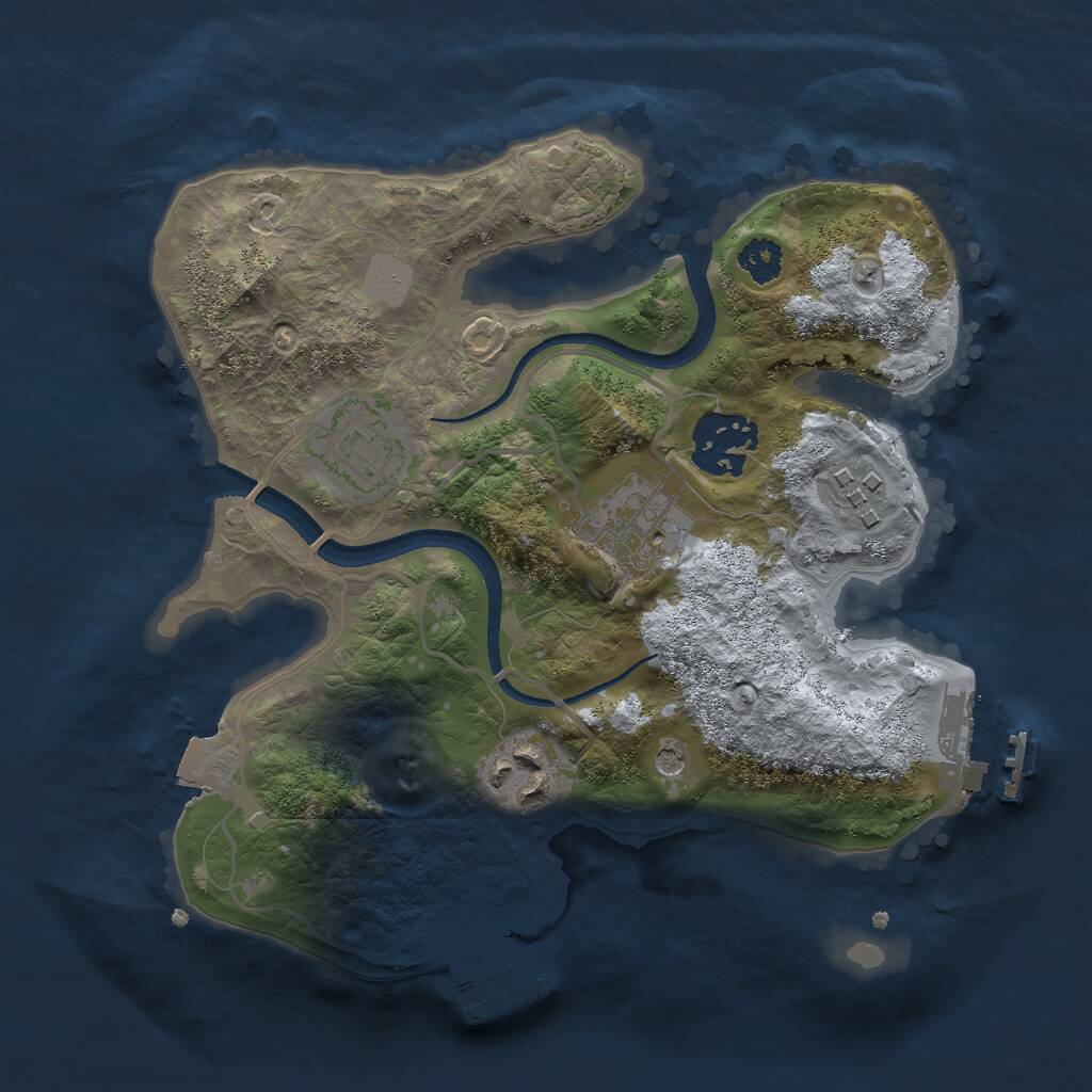 Rust Map: Procedural Map, Size: 2500, Seed: 8422, 9 Monuments