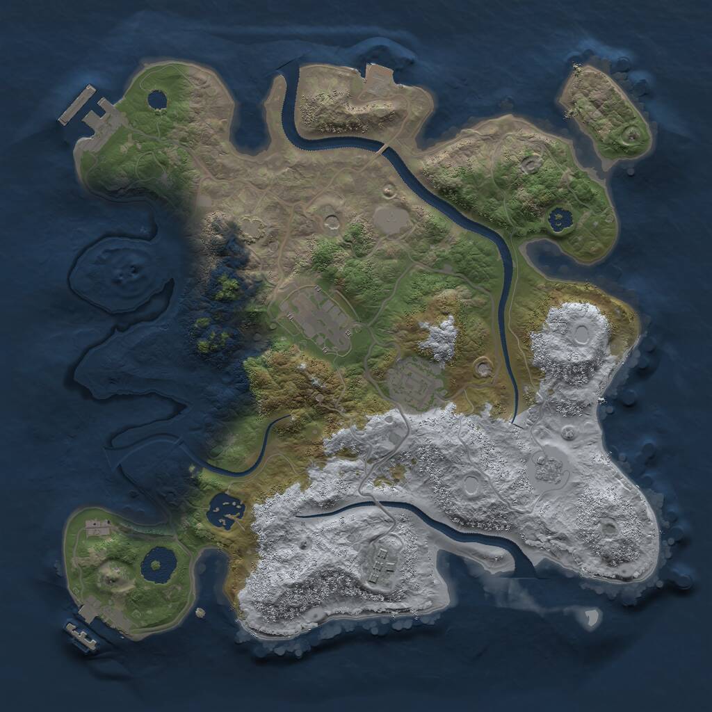 Rust Map: Procedural Map, Size: 3000, Seed: 1805718586, 10 Monuments