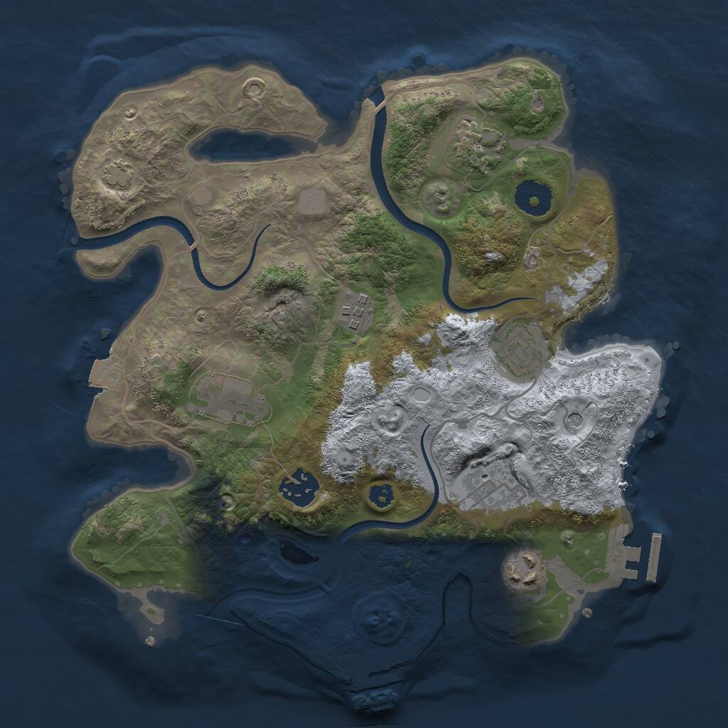 Rust Map: Procedural Map, Size: 3000, Seed: 1378267245, 12 Monuments