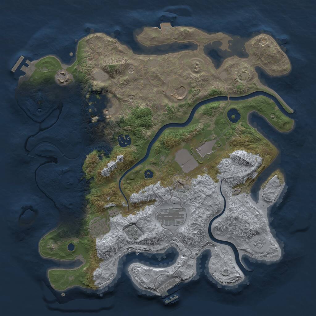 Rust Map: Procedural Map, Size: 3500, Seed: 826714015, 14 Monuments