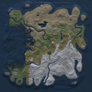 Thumbnail Rust Map: Procedural Map, Size: 4500, Seed: 2136171443, 17 Monuments
