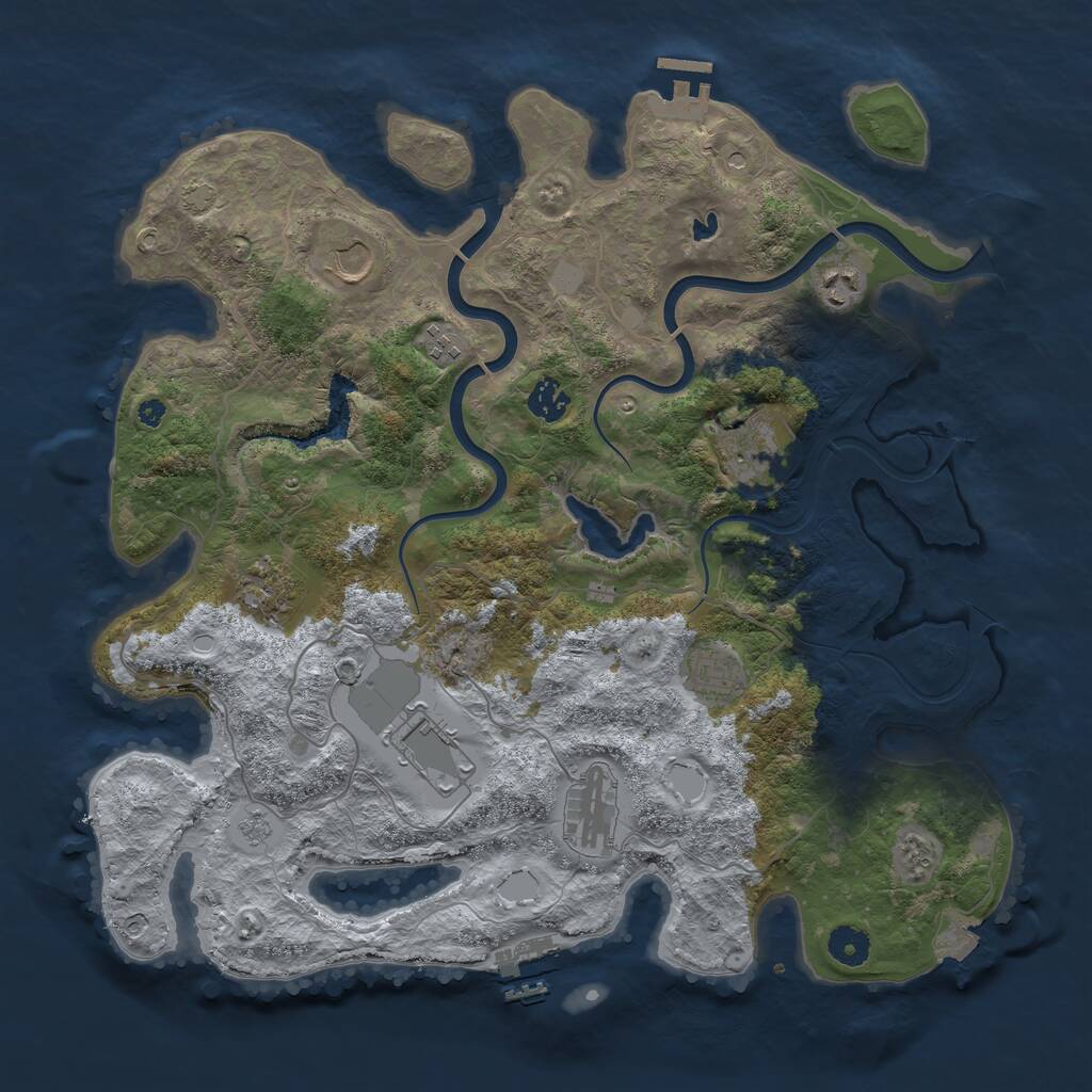 Rust Map: Procedural Map, Size: 4000, Seed: 1924982834, 15 Monuments