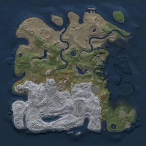 Thumbnail Rust Map: Procedural Map, Size: 4000, Seed: 1924982834, 15 Monuments