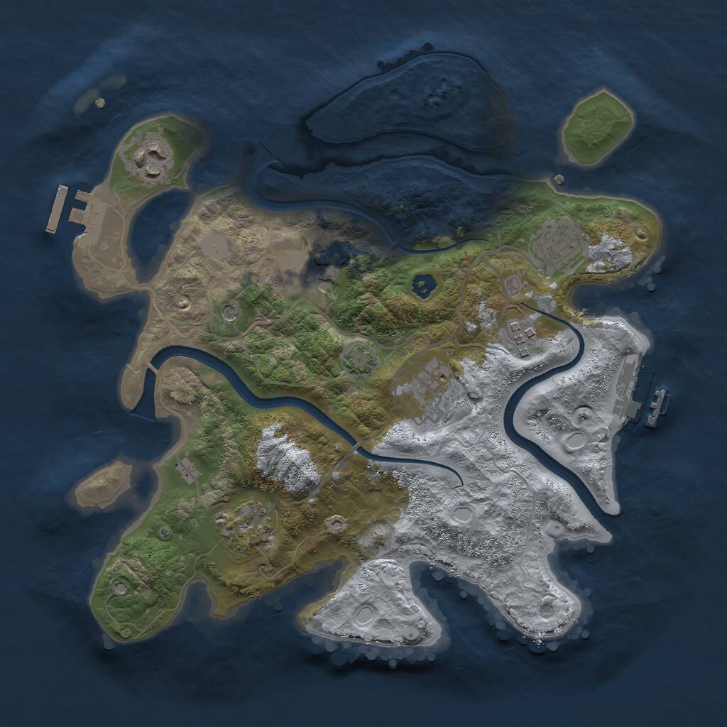 Rust Map: Procedural Map, Size: 3000, Seed: 17883, 11 Monuments
