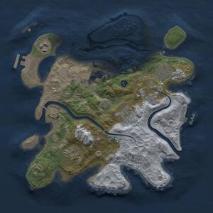 Thumbnail Rust Map: Procedural Map, Size: 3000, Seed: 17883, 11 Monuments