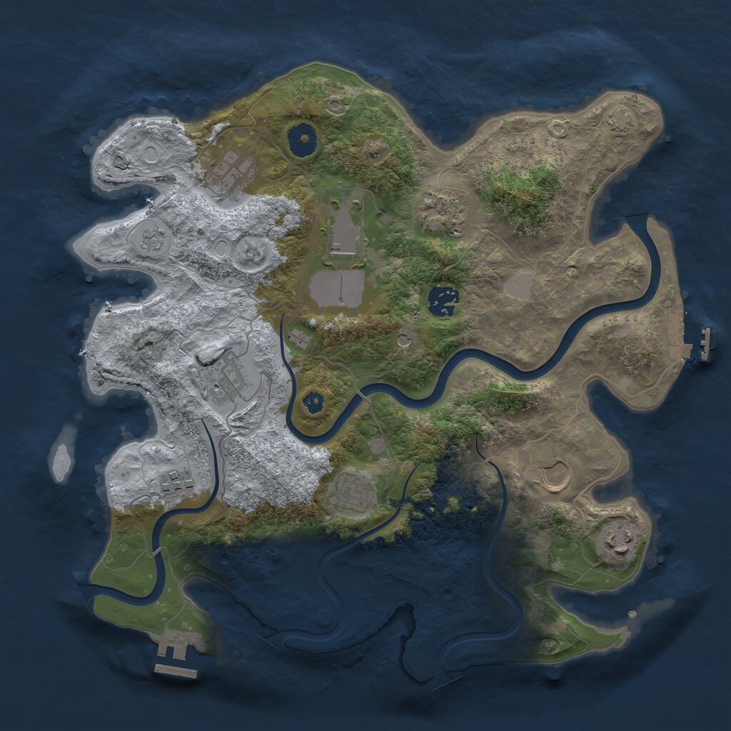 Rust Map: Procedural Map, Size: 3500, Seed: 65437, 15 Monuments