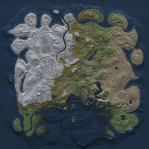 Thumbnail Rust Map: Procedural Map, Size: 4500, Seed: 627306467, 17 Monuments