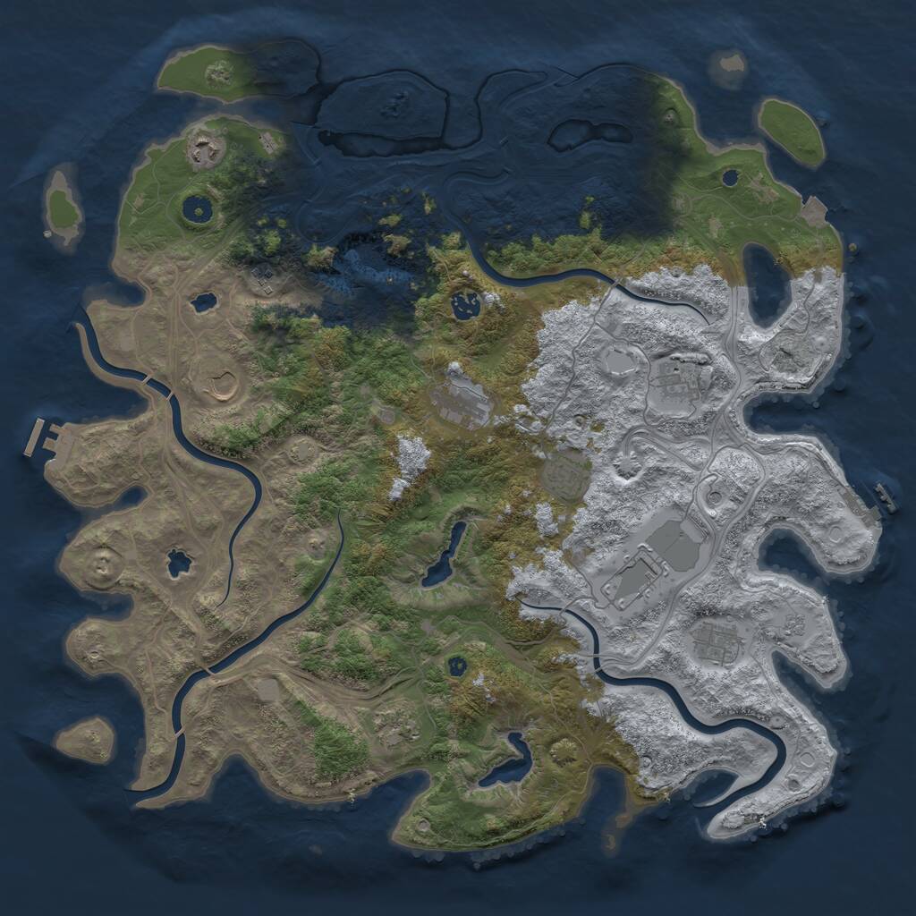 Rust Map: Procedural Map, Size: 4700, Seed: 1501204841, 16 Monuments