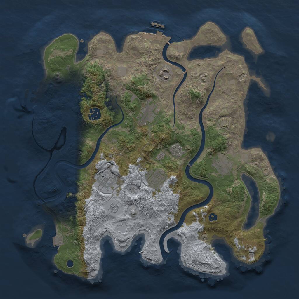 Rust Map: Procedural Map, Size: 3500, Seed: 99792, 13 Monuments