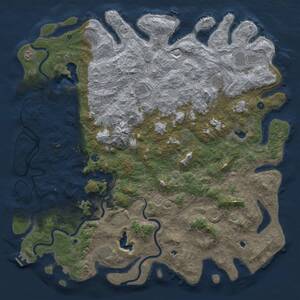 Thumbnail Rust Map: Procedural Map, Size: 6000, Seed: 1214497996, 17 Monuments