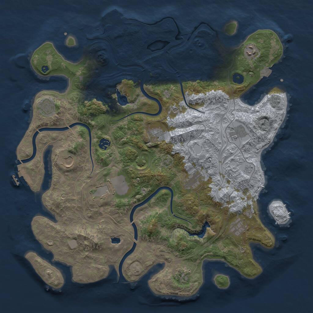 Rust Map: Procedural Map, Size: 4250, Seed: 1005652520, 17 Monuments