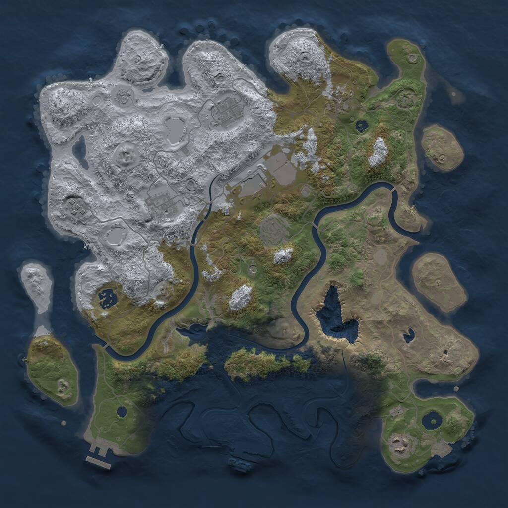 Rust Map: Procedural Map, Size: 4000, Seed: 7985156, 14 Monuments
