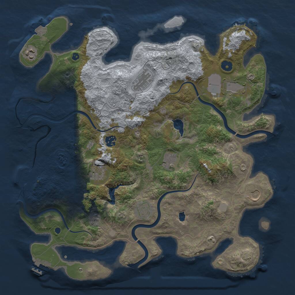 Rust Map: Procedural Map, Size: 4000, Seed: 874085961, 15 Monuments