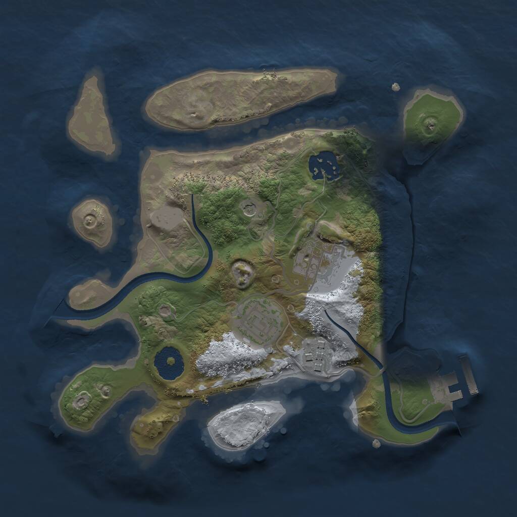 Rust Map: Procedural Map, Size: 2500, Seed: 12262666, 7 Monuments