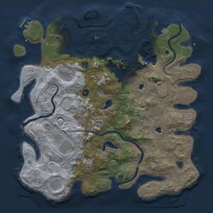 Thumbnail Rust Map: Procedural Map, Size: 4500, Seed: 1144972598, 17 Monuments