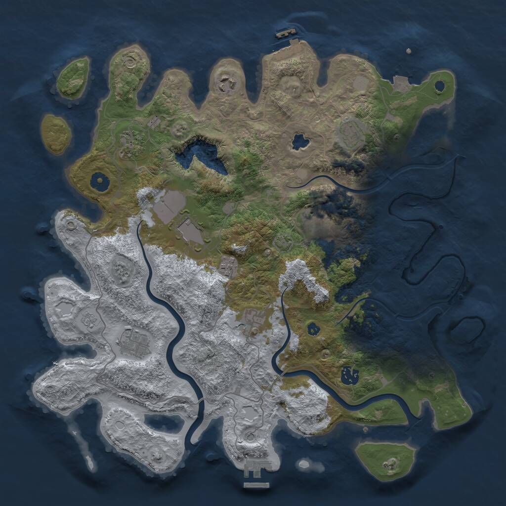 Rust Map: Procedural Map, Size: 4000, Seed: 409946338, 15 Monuments