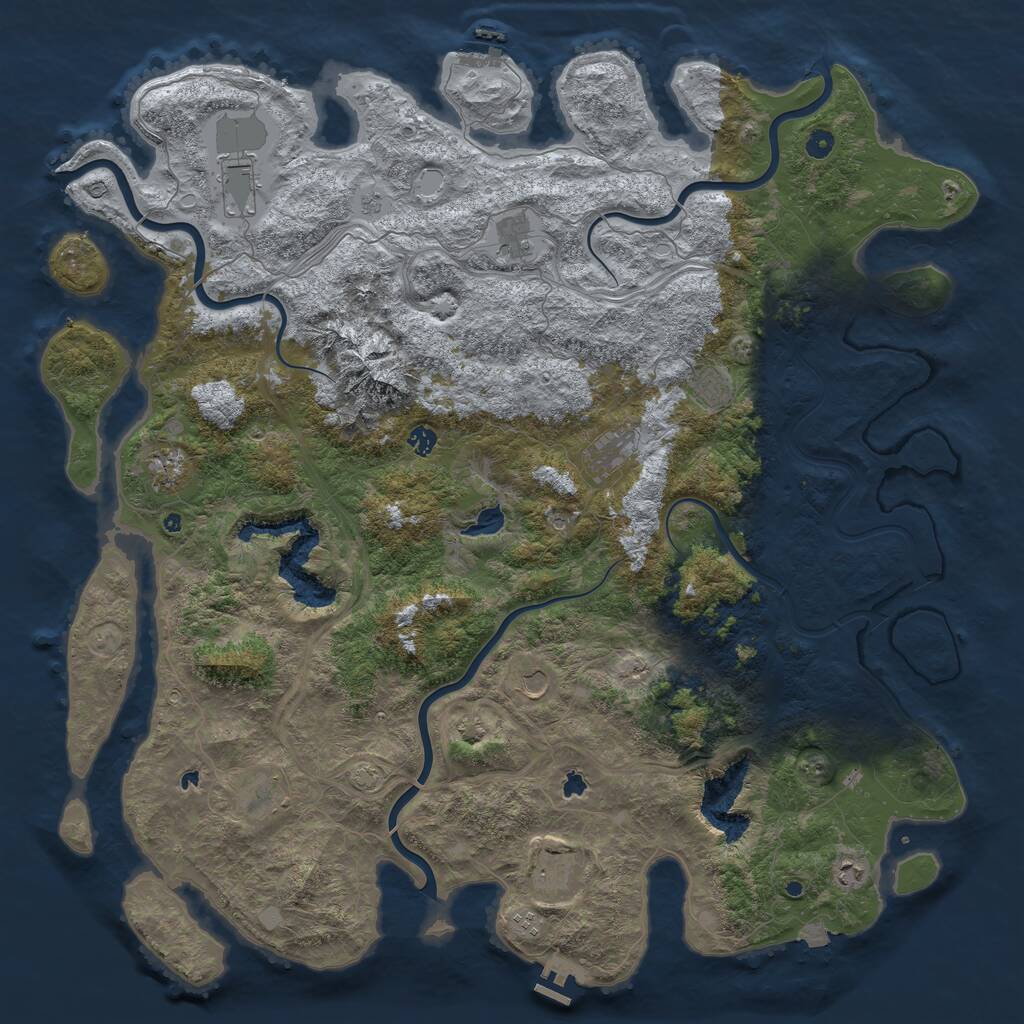 Rust Map: Procedural Map, Size: 5400, Seed: 2095167, 17 Monuments