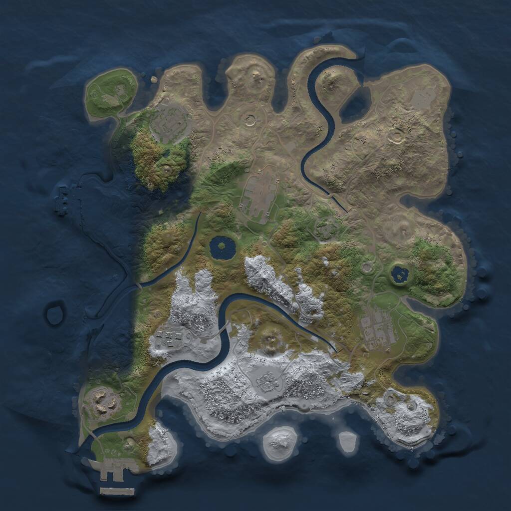 Rust Map: Procedural Map, Size: 3000, Seed: 10524112, 11 Monuments