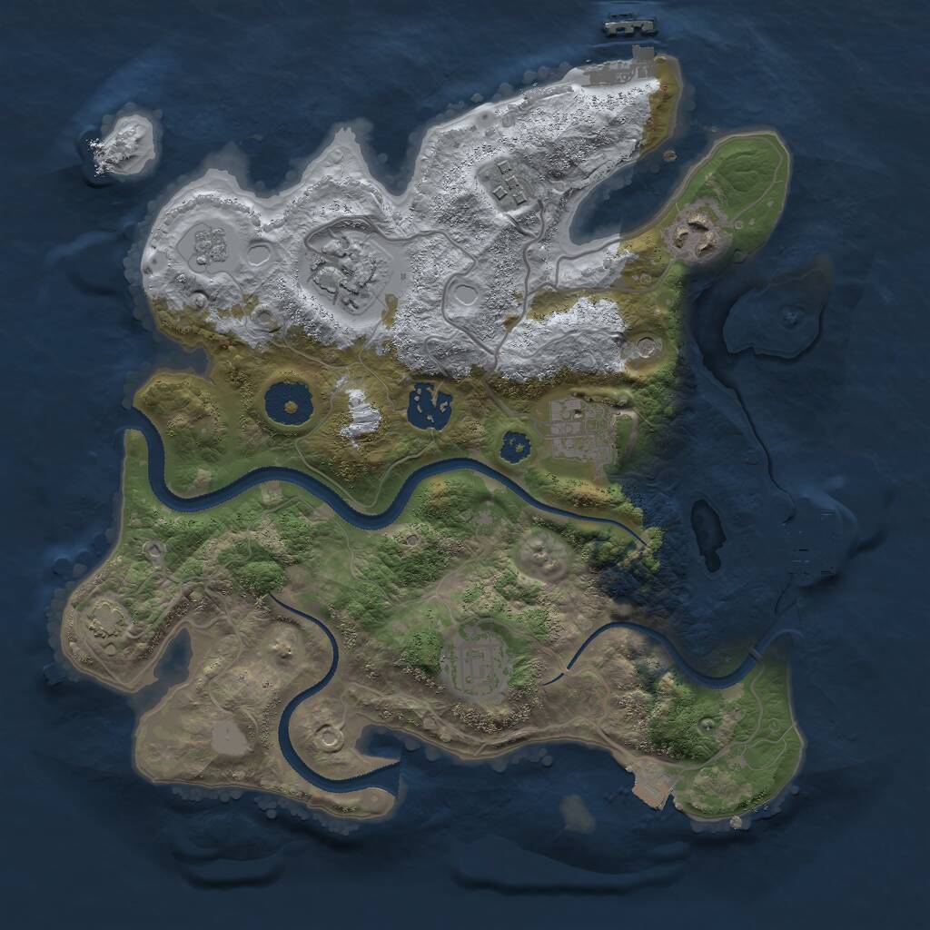 Rust Map: Procedural Map, Size: 3000, Seed: 6660666, 12 Monuments