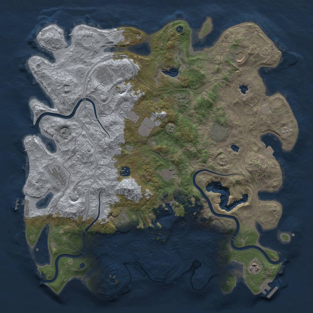 Rust Map: Procedural Map, Size: 4500, Seed: 198758673, 17 Monuments