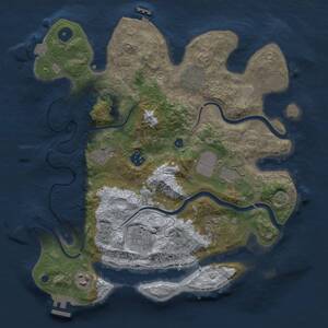 Thumbnail Rust Map: Procedural Map, Size: 3500, Seed: 451693327, 13 Monuments