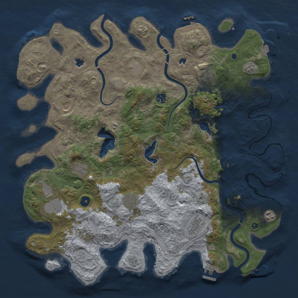 Rust Map: Procedural Map, Size: 4500, Seed: 92459688, 17 Monuments