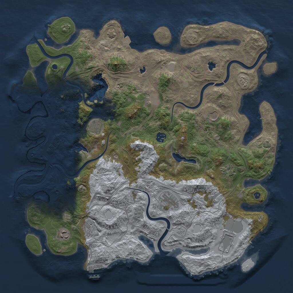 Rust Map: Procedural Map, Size: 4500, Seed: 20260306, 16 Monuments