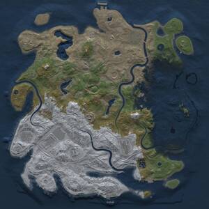 Thumbnail Rust Map: Procedural Map, Size: 4500, Seed: 666352669, 16 Monuments