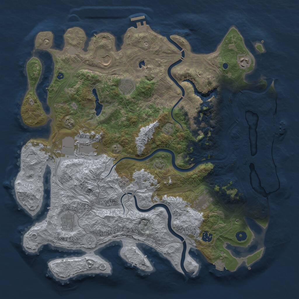 Rust Map: Procedural Map, Size: 4250, Seed: 545222971, 15 Monuments