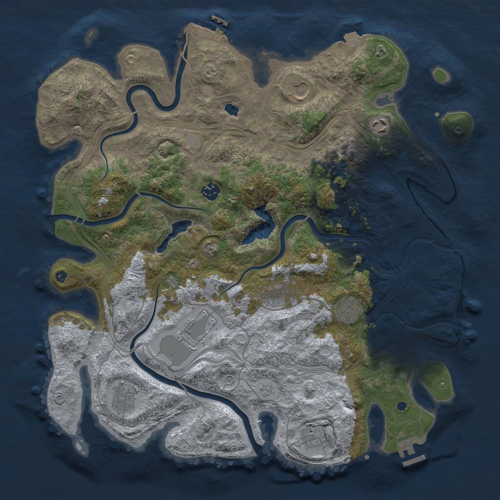 Rust Map: Procedural Map, Size: 4300, Seed: 804575297, 15 Monuments