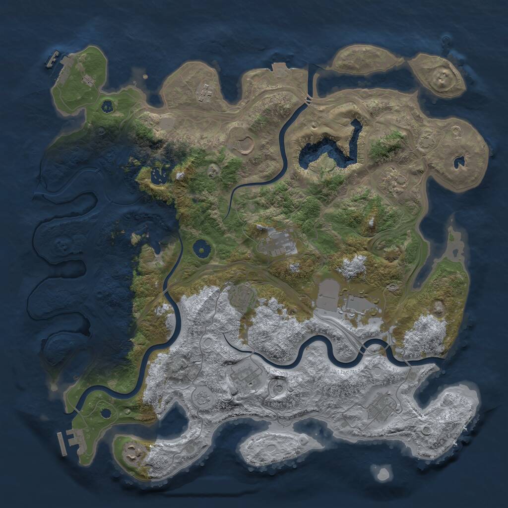 Rust Map: Procedural Map, Size: 4250, Seed: 1006283575, 16 Monuments