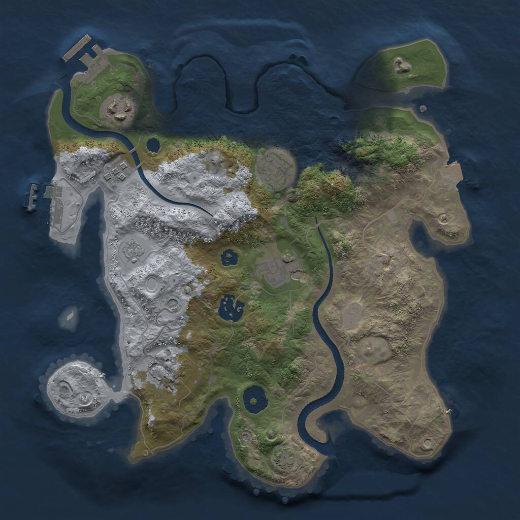 Rust Map: Procedural Map, Size: 3000, Seed: 420911, 12 Monuments