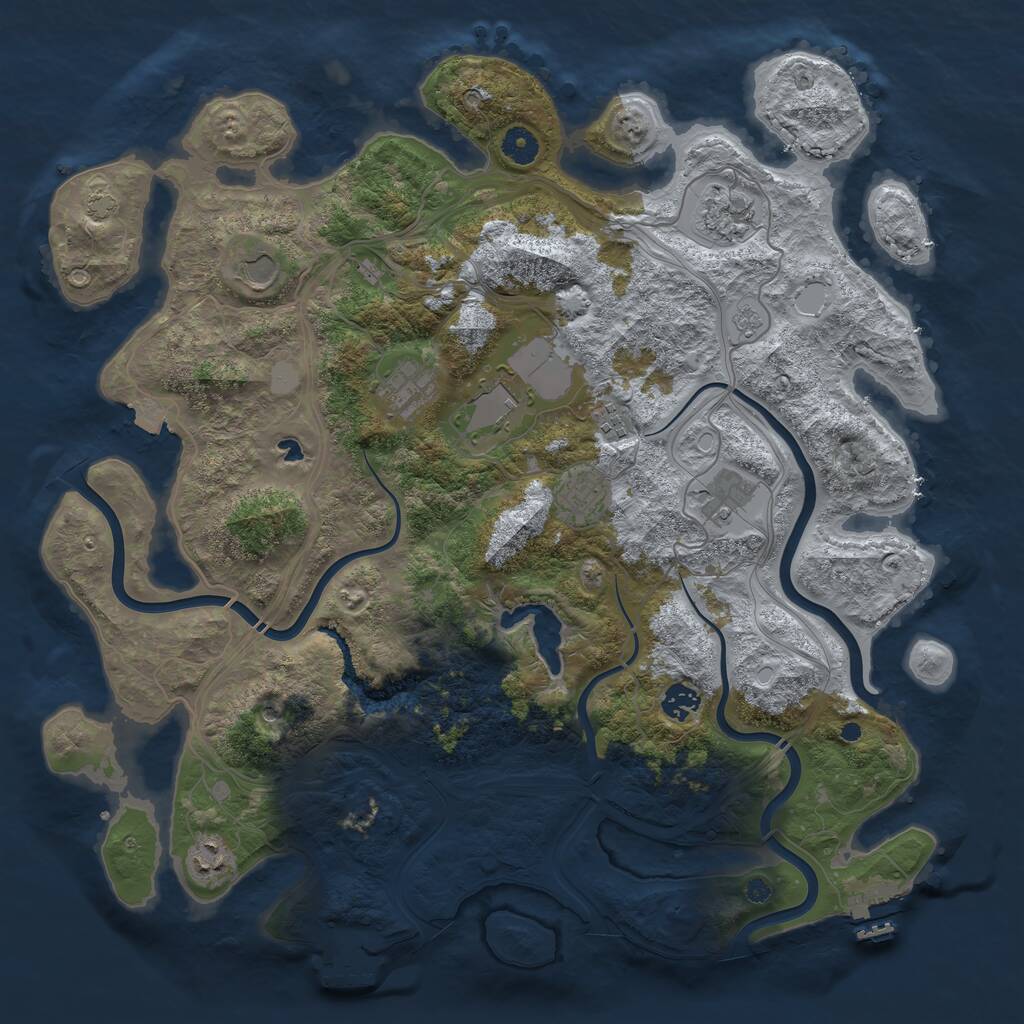 Rust Map: Procedural Map, Size: 4250, Seed: 732761934, 15 Monuments
