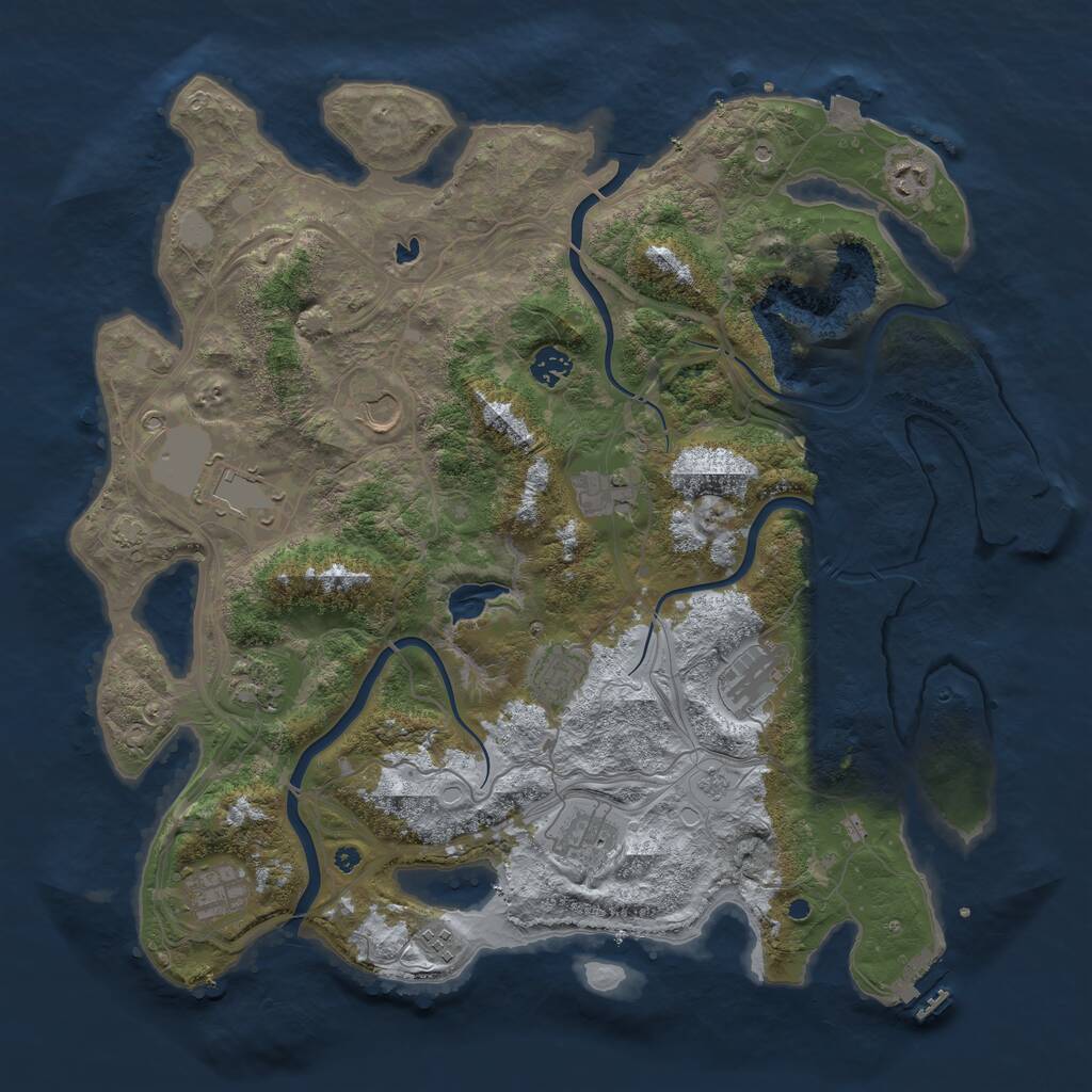 Rust Map: Procedural Map, Size: 4250, Seed: 495472105, 17 Monuments