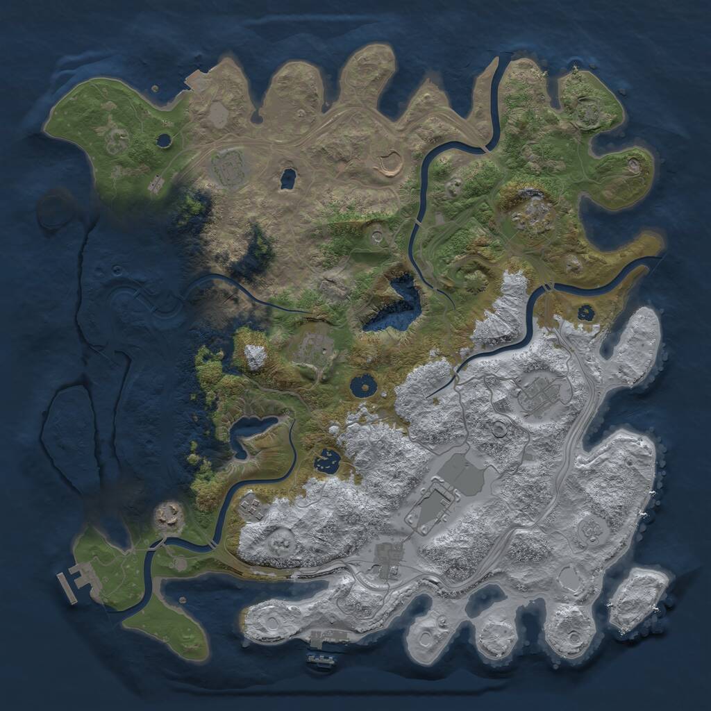 Rust Map: Procedural Map, Size: 4250, Seed: 1630796629, 16 Monuments