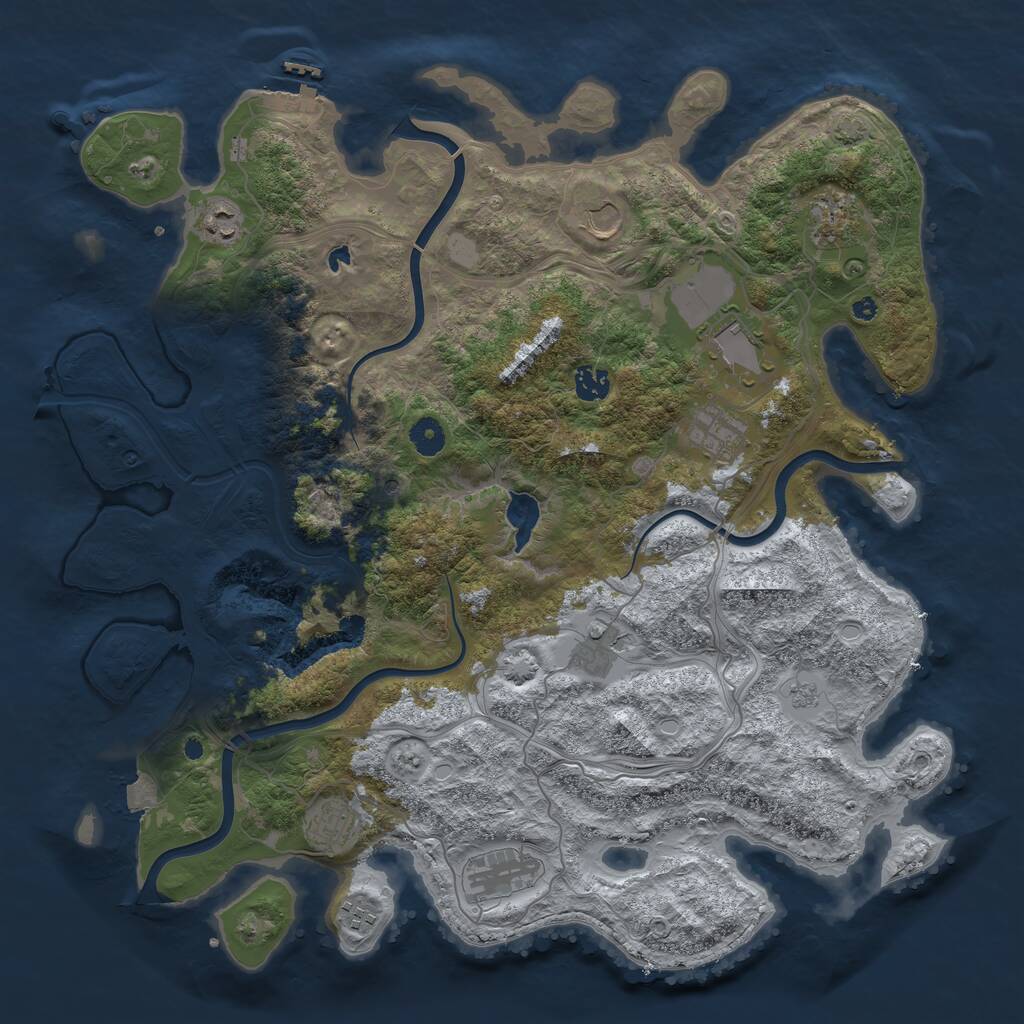 Rust Map: Procedural Map, Size: 4250, Seed: 1908743, 15 Monuments