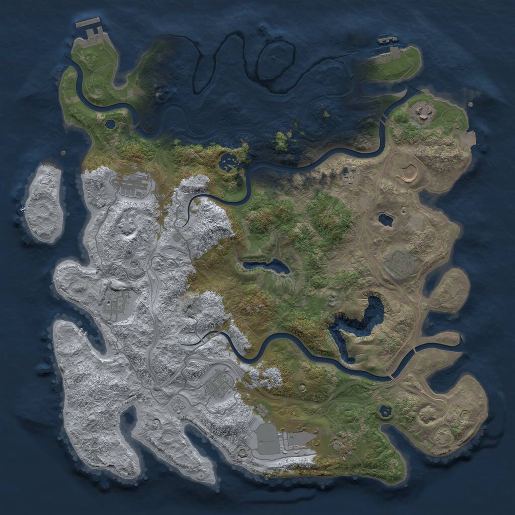 Rust Map: Procedural Map, Size: 4250, Seed: 24780201, 16 Monuments