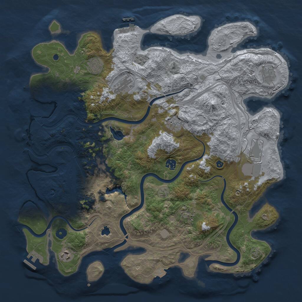 Rust Map: Procedural Map, Size: 4250, Seed: 1676714904, 16 Monuments