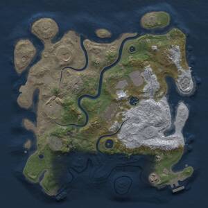 Thumbnail Rust Map: Procedural Map, Size: 3500, Seed: 182736, 15 Monuments