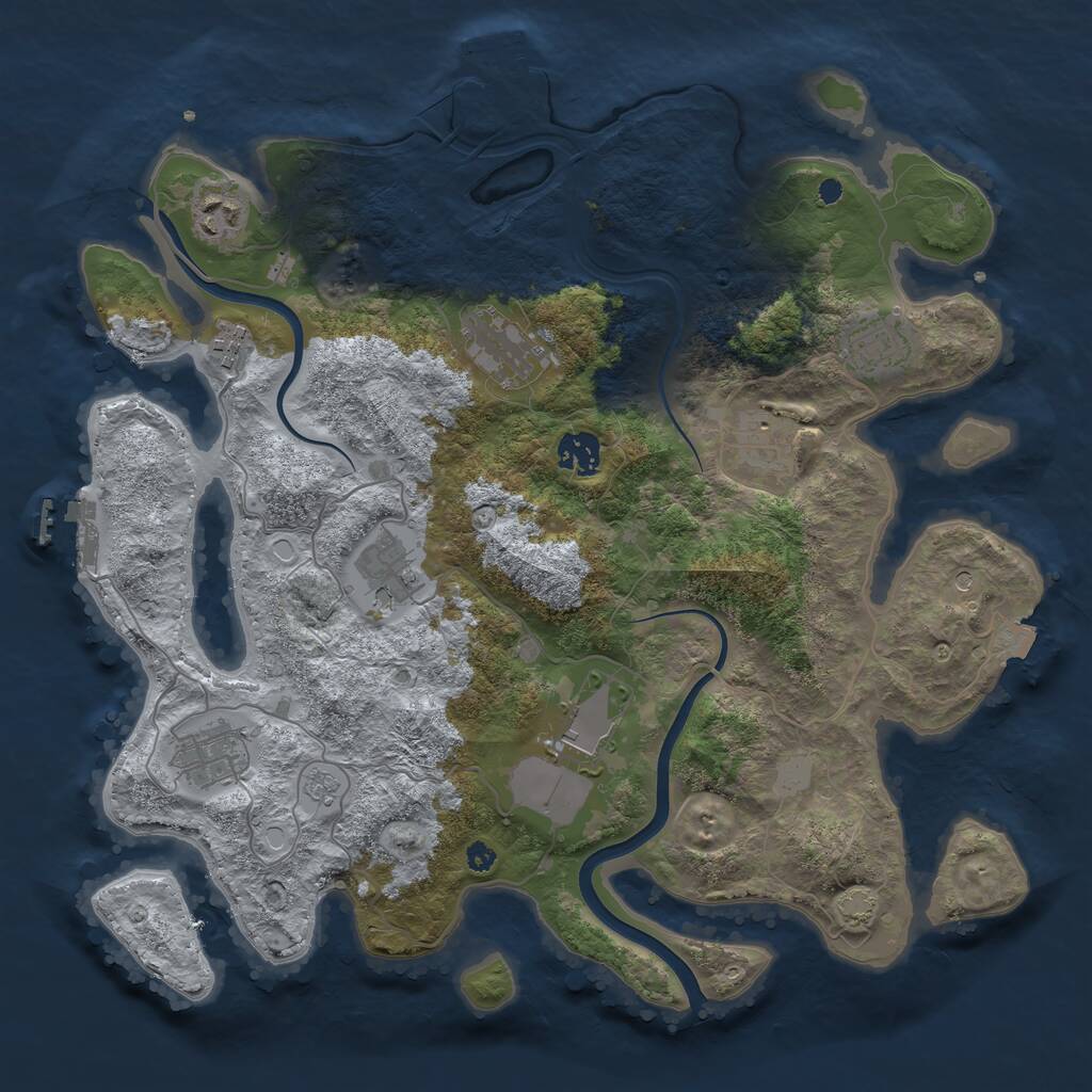 Rust Map: Procedural Map, Size: 3700, Seed: 575323855, 15 Monuments