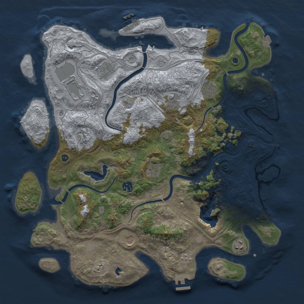 Rust Map: Procedural Map, Size: 4250, Seed: 1395776583, 16 Monuments