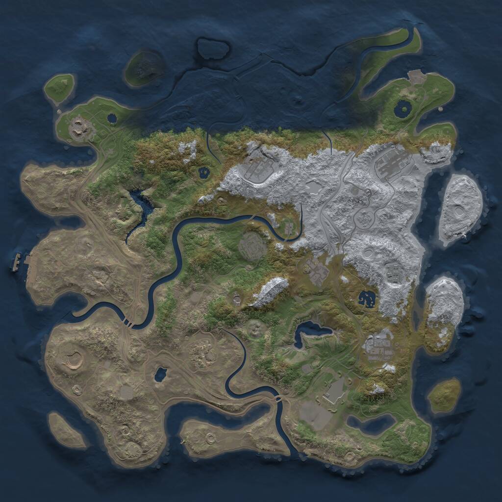Rust Map: Procedural Map, Size: 4250, Seed: 549213998, 16 Monuments