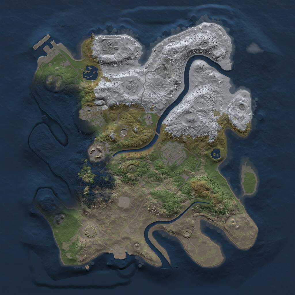 Rust Map: Procedural Map, Size: 2900, Seed: 325470, 10 Monuments