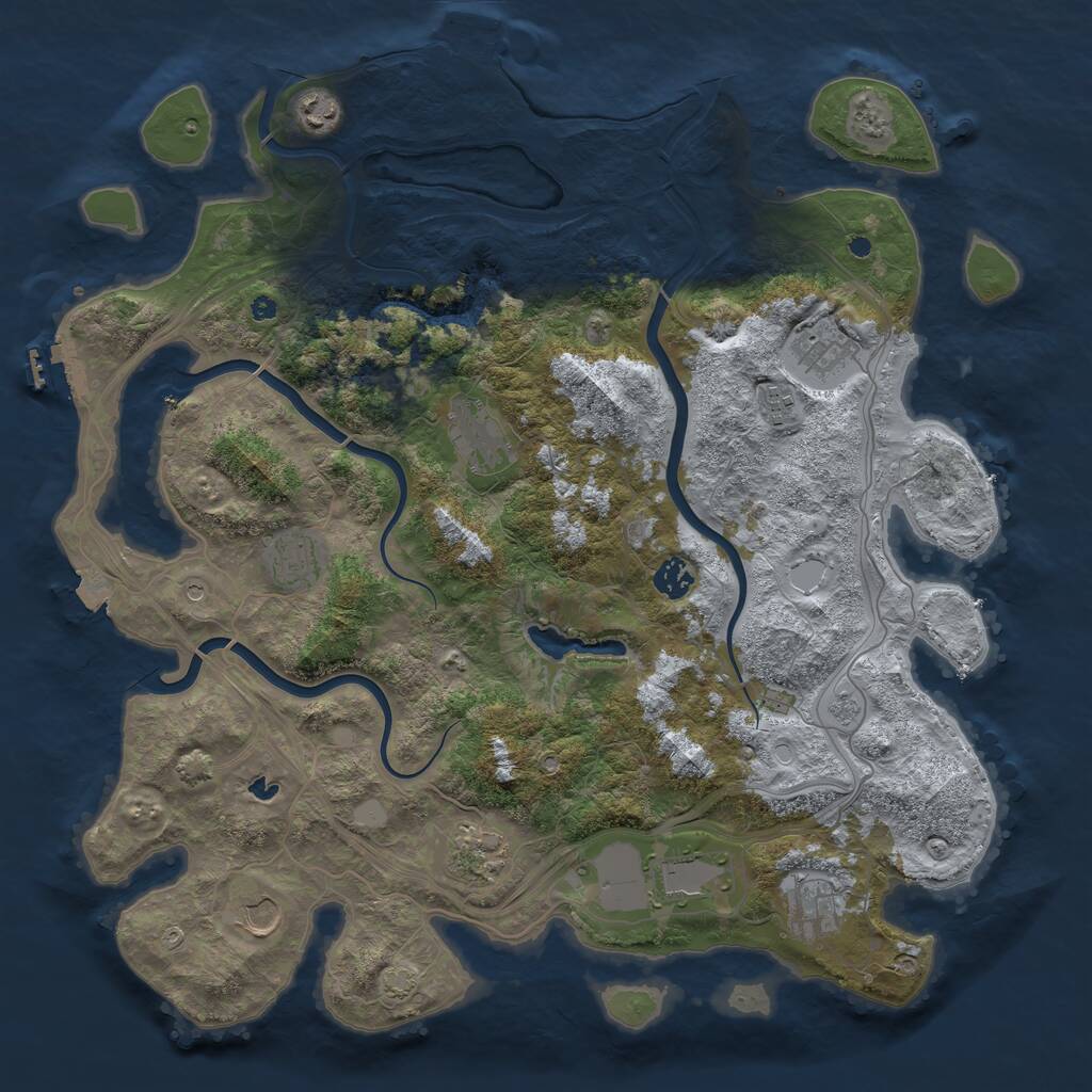 Rust Map: Procedural Map, Size: 4250, Seed: 694898834, 16 Monuments