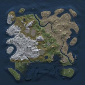 Thumbnail Rust Map: Procedural Map, Size: 3650, Seed: 1125459509, 14 Monuments