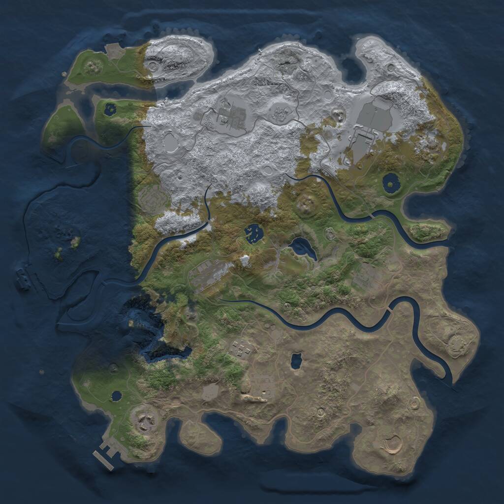Rust Map: Procedural Map, Size: 4000, Seed: 6899759, 17 Monuments
