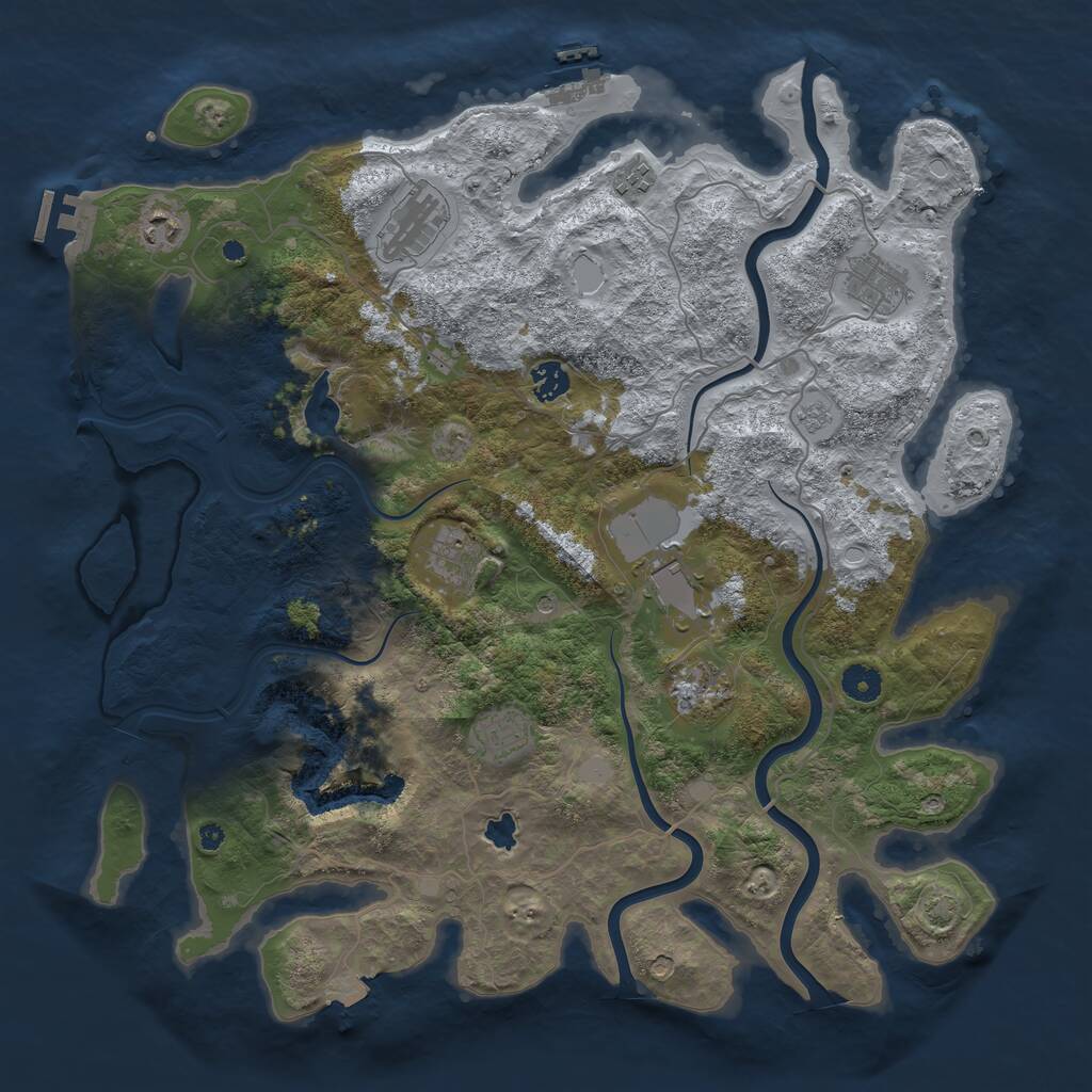 Rust Map: Procedural Map, Size: 4200, Seed: 42000, 15 Monuments