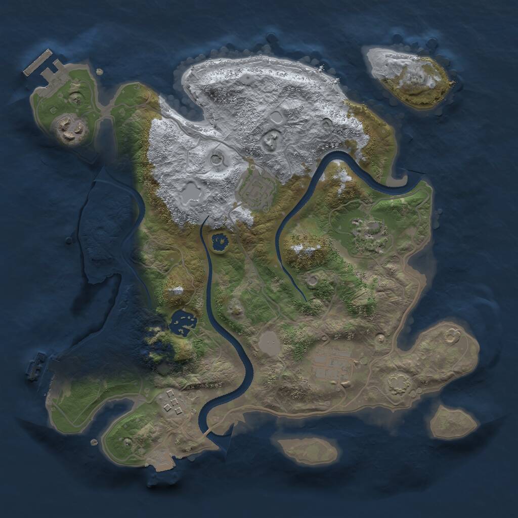 Rust Map: Procedural Map, Size: 3000, Seed: 1741198526, 11 Monuments