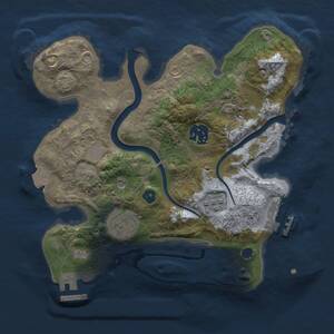 Thumbnail Rust Map: Procedural Map, Size: 2550, Seed: 142455844, 9 Monuments